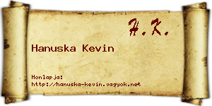 Hanuska Kevin névjegykártya